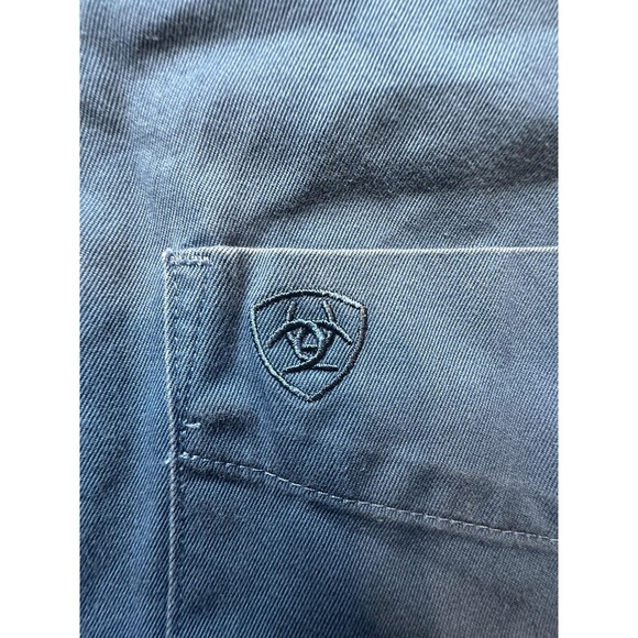 Ariat Shirt Mens Large Blue Button Down Long Sleeve Western Cotton Casual Work - Picture 3 of 11